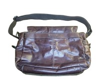 Fossil Brand Messenger Bag Mens Laptop Brown Leather Crossbody MBG1154 (15x11x5) picture