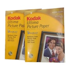 Kodak Ultima Picture Paper 15 Sheets High Gloss All Inkjet Printers 8.5 x 11 X2 picture