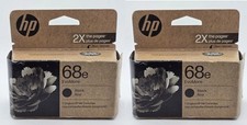 2 New Genuine Sealed HP 68e EvoMore Black Original Ink Cartridges 2027 picture