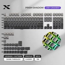XVX PBT Keycaps 136-Key Set Cherry Profile MX Shine-Through White picture