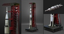 NASA Saturn 5 Rocket and Launch Pad Apollo 3D model file STL OBJ for 3D Printing picture