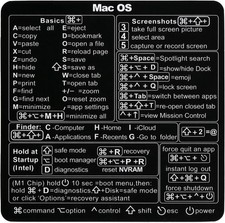 MacBook Shortcuts Sticker (2-Pack) Mac OS Cheat Sheet | Fits Pro/Air M1 M2 M3 M4 picture