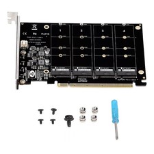 4-Port M.2 NVME SSD to PCIe 3.0 4.0 X16 Connector Expansion Card 4 x 32Gbps SHIP picture