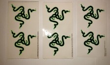 2008 Razer Logo Gaming Computer Neon Lime Green and Black Sticker Decal Sheet  picture