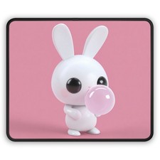 Cute Bunny Blowing Bubble Gaming Mouse Pad | Pink Kawaii Desk Mat picture