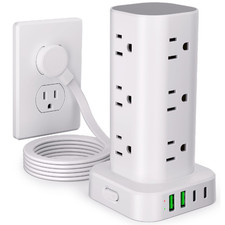 Uwiwutei Power Strip Tower Multiple Outlets Flat Plug Surge Protector Tower picture
