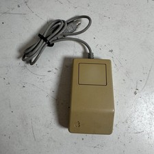 Vintage Apple Desktop Bus Mouse G5431 Beige Retro One-Button Mechanical Mouse picture