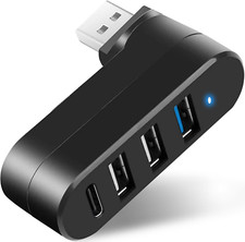 VIENON 4-Port USB 3.0 Hub [90°/180° Degree Rotatable], USB Splitter with 3 USB-A picture