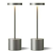  Grey Rechargeable Cordless Lamp - Touch Control, 3 Color 2 Pack Gray picture