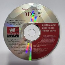Comptons 3D World Atlas Deluxe CD Rom PC Windows 3.2 Vintage 1997 picture