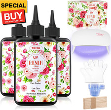 300g UV Resin Kit with Light-Upgraded Crystal Clear Hard UV Curing Premixed Epox picture