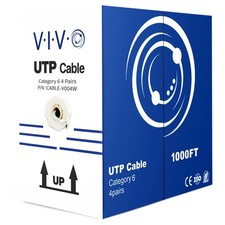 VIVO 1,000ft bulk Cat6 LAN Network Ethernet Cable / Wire UTP Cat-6 White 1000 ft picture