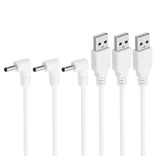3PCS 3Ft USB 2.0 a Type to DC 3.5x1.35mm 90 Degree Angle Jack Power Cable White picture