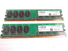 2 PK Crucial 1GB 240-PIN DIMM 128Mx64 DDR2 PC2 Desktop Memory Model CT12864AA800 picture