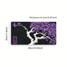 1pc Large Size Esports Gaming Mouse Pad, Dense Purple Floral Ancient Wood Wave picture