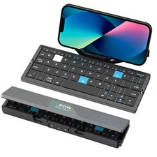 Mini Foldable Keyboard with Magnetic Stand Aluminum Alloy Rechargeable Keyboard picture