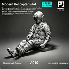 3D-Printed 1/72/48 Modern Helicopter Crew Pilot Unpainted Model picture