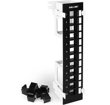 Blank 12-Port Keystone Patch Panel with 89D Wall Mount Bracket, Versatile Vertic picture