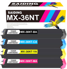 MX-36NT Toner Cartridge 4-Pack for Sharp Printers 36NTBA/36NTCA/36NTMA & 36NTYA picture
