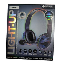 Sentry Industries RGB Light up Stereo Headset With Boom-Mic & Mute Switch NIB picture