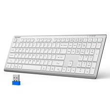 Rechargeable UltraSlim 4Device Bluetooth & 2.4G FullSize Keyboard PC picture