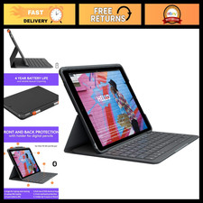 Slim Folio Keyboard Case for iPad 7th/8th/9th Gen - Wireless, Lightweight, Renew picture