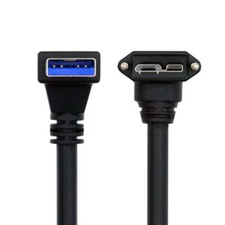 Cablecy Down Angled 90 Degree USB 3.0 A Male to Micro-B 3.0 Plug Angled picture