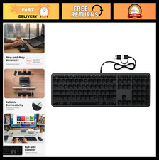 Slim Wired Keyboard - Full-Size Layout, Cross-Platform OS Switching, USB-C/A, Sp picture