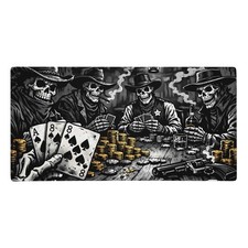 Skeleton Outlaws Poker Dead Mans Hand Gaming Mouse Pad Desk Mat Noir Art picture