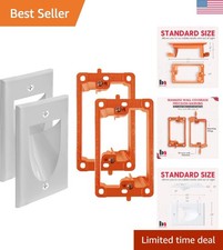 Recessed 2-Pack Wall Plate for HDMI & A/V Cables - Easy Install Bracket Included picture
