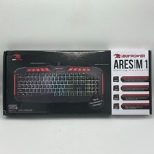 iBuyPower Ares M1 RGB Gaming Keyboard Spill Resistant Black Red Multimedia Keys picture