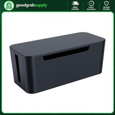 Cable Management Box 12.5 Inch Large Black ABS with Three Slots picture