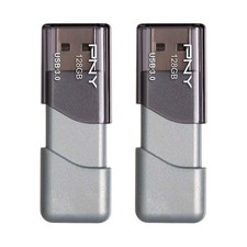 PNY 128GB Turbo Attaché 3 USB 3.0 Flash Drive 2-Pack​ 2-Pack, Silver picture