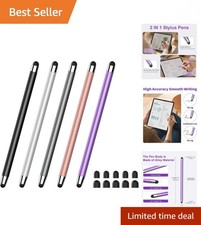 5PCS Dual Rubber Tip Stylus Pens for Touchscreens - Universal Compatibility picture