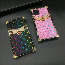 Luxury Bling Love Bee Cover Case For 11 12 13 14 15 16 Pro Max XR XS 7 8 SE 16E picture
