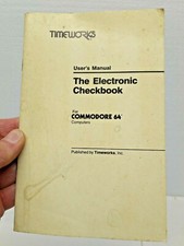 VTG TIMEWORKS USER`S MANUAL THE ELECTRONIC CHECKBOOK COMMODORE 64 1982 picture