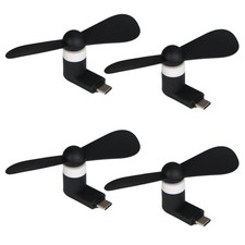 Phone Fan USB C, 4 Pack Mini Portable Cell for Mini, Black picture