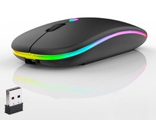 Slim Dual Mode Bluetooth Wireless Mouse - Rechargeable LED Lights 3 DPI Levels picture