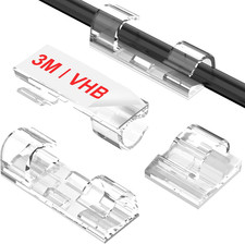 juego 40clips adhesivos para cables organizador transparente interior y exterior picture