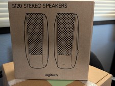 NEW Logitech S120 4.4 Watt - 2.0 Stereo Speakers Black (880-000403) For PC & Mac picture