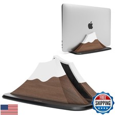 AFOOYO Vertical Laptop Stand - Snow Peak-Shaped Wooden Holder Dock Compatible picture
