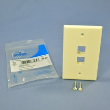 Leviton 41080-2AP Almond 2-Gang 2-Quickort Unbreakable Standard Wallplate Cover picture
