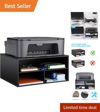 Heavy-Duty Multi-Purpose Printer Stand for Desk - Space-Saving Organizer, Black picture