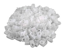 200pcs White Nylon R-Type Cable Clips Fastener for 1/4 Inch (6.35mm) Dia Wire... picture