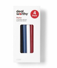 2 PACKS Deal Worthy Stylus Set - Black, Red, Blue, White ~ New in Box picture