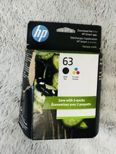 NEW ~ HP 63 2-Pack Black/Tri-Color Ink Cartridges EXP Oct 2024-NEW open Box picture