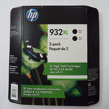 Genuine HP 932XL Black Ink High Yield Printer Cartridge 2-Pack Sealed NOS 2022 picture