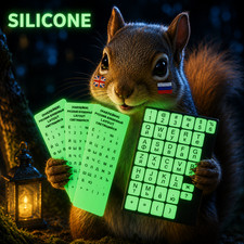 Russian-English glowing fluorescent keyboard stickers very high quality silicon picture