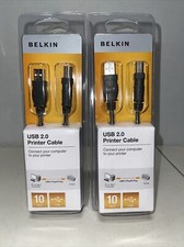 2-New BELKIN USB 2.0 Printer Cable 10 Feet Connect Computer To Printer PC Mac picture