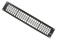 Leviton 49255-H48 QuickPort Flat Panel, 48-Port, 2RU, Cable Bar Included , Black picture